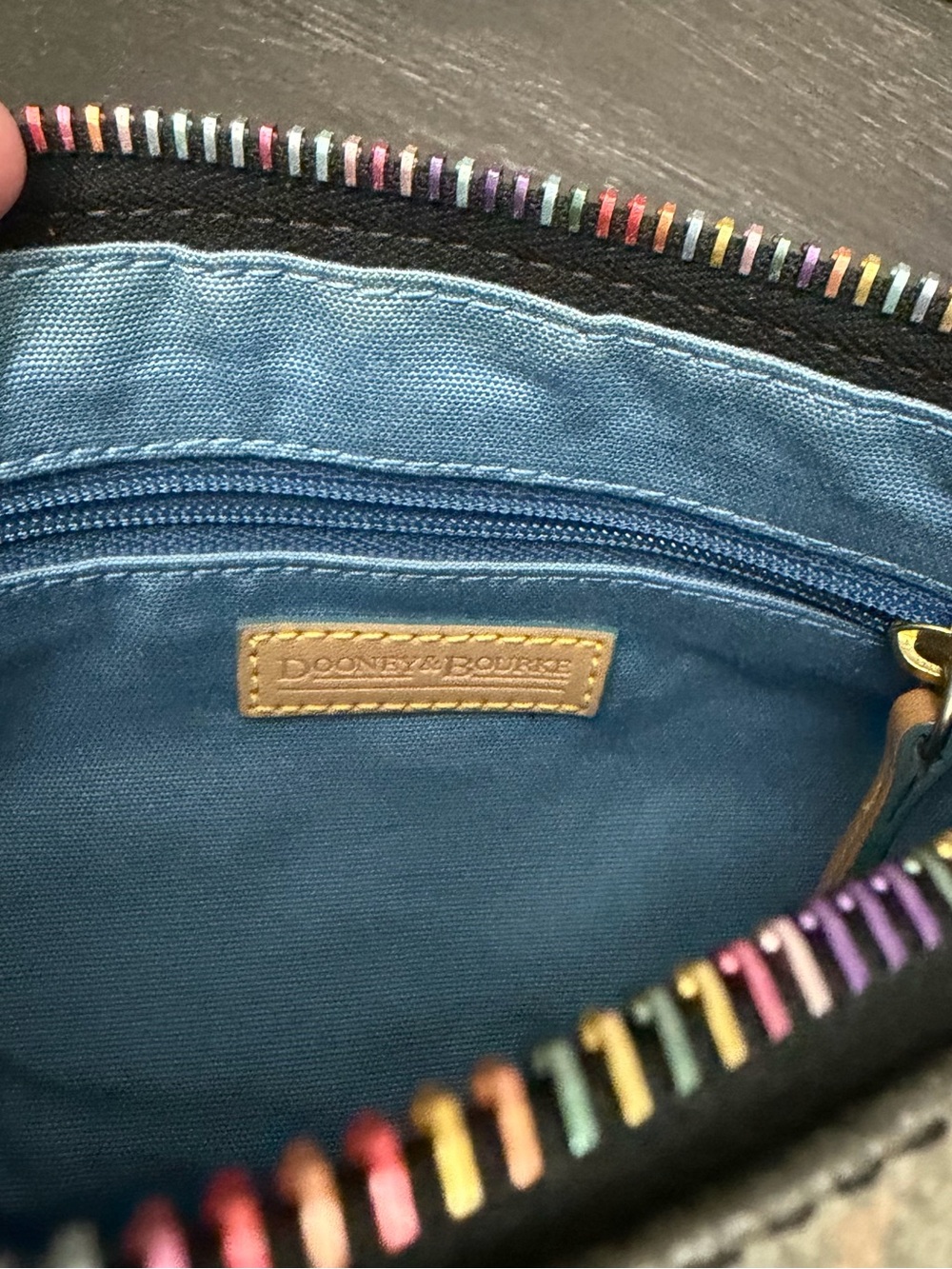 Vintage Dooney & Bourke Multicolor Script mini shoulder barrel bag - Picture 10 of 10